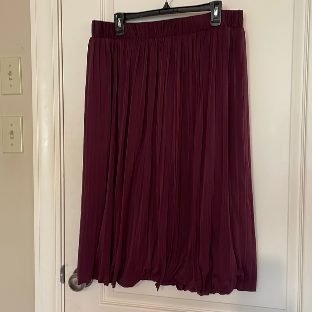 Purple Pleated Mini Skirt